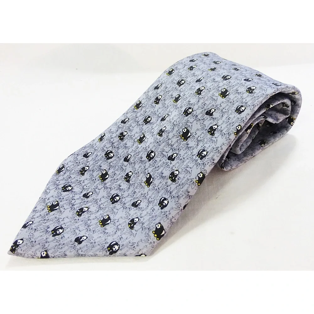 Kai men neck tie office tie hand made silk panda print Academia Career